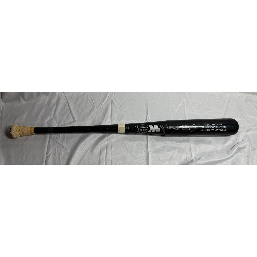 Louisville Slugger M9 Trent Durrington Signed Game Used Bat Brewers H238